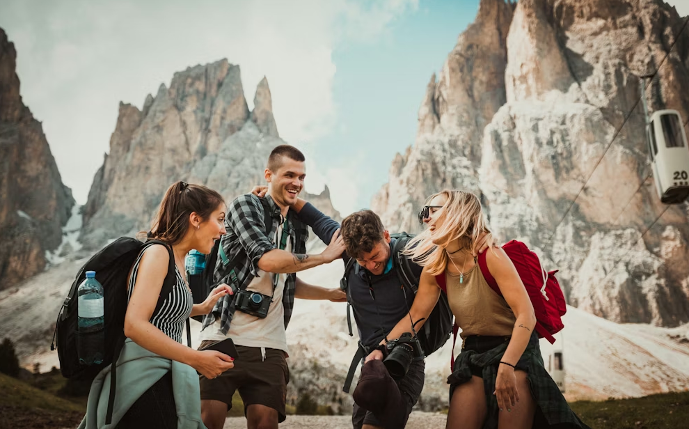 Friends traveling together